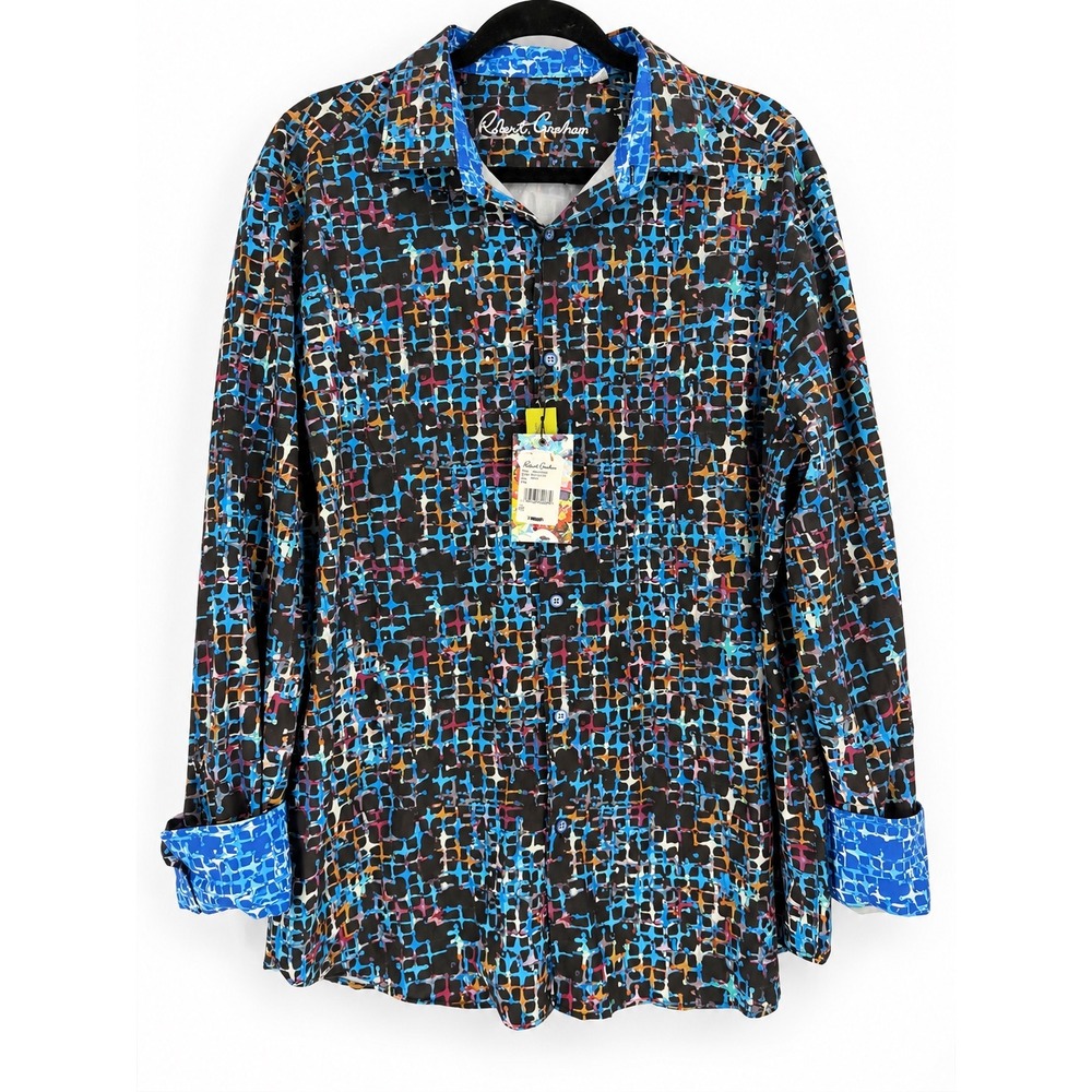 Robert Graham Arkenstone Shirt Mens 2XL Multi Color Abstract Avant Garde NWT